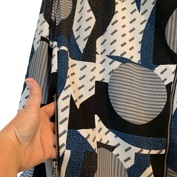 Topshop Front Zip Patterned Blazer * 2 - Picture 3 of 13